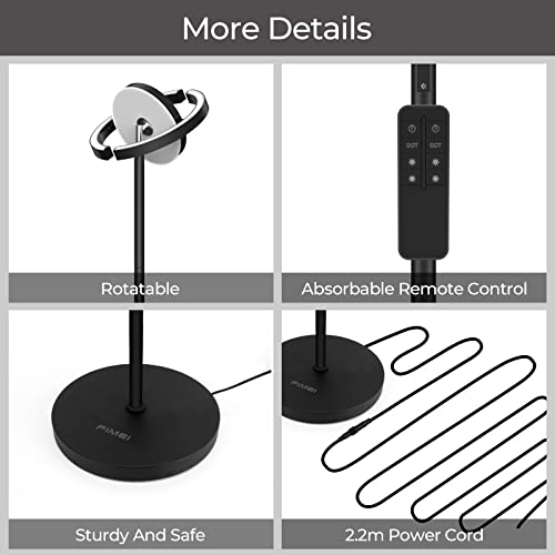 FIMEI Modern Floor Lamp, LED Bright Rotatable Ring Shaped Design Standing Lamp, Eye-Protecting Stepless Dimming, 3 Color Temperatures 3000K-6000K, Touch/Remote Control, for Living Room Bedroom Office