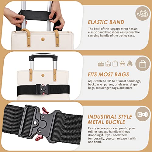 Buyisgle Adjustable Travel Belt for Luggage - Stylish Luggage Straps for Carry On Bag - Airport Travel Accessories for Women & Men