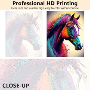 TISHIRON Horse Paint by Numbers for Adults Kids Beginners, Animal DIY Acrylic Painting Kit,Paint by Numbers on Canvas,Drawing Paintwork Modern Home Wall Deco(16x20Inch), (ZBB-SZH-481-ST)