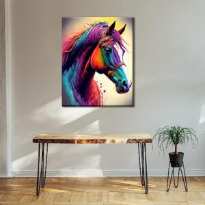 TISHIRON Horse Paint by Numbers for Adults Kids Beginners, Animal DIY Acrylic Painting Kit,Paint by Numbers on Canvas,Drawing Paintwork Modern Home Wall Deco(16x20Inch), (ZBB-SZH-481-ST)