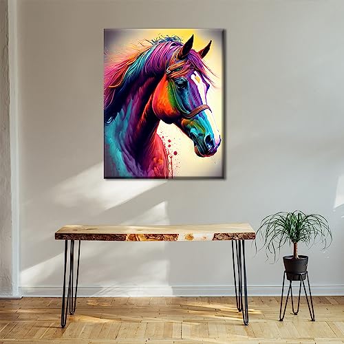 TISHIRON Horse Paint by Numbers for Adults Kids Beginners, Animal DIY Acrylic Painting Kit,Paint by Numbers on Canvas,Drawing Paintwork Modern Home Wall Deco(16x20Inch), (ZBB-SZH-481-ST)