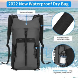 Atarni Waterproof Dry Bag Backpack - 20L/30L Floating Lightweight Bags With Zipper Dry Sack & Roll Top for Kayaking Swimming Boating Rafting Fishing Hiking Camping and Beach