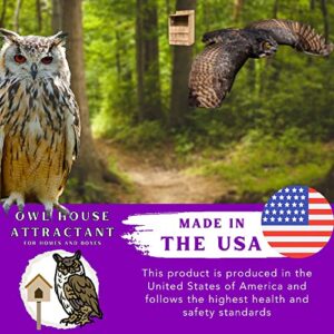 Owl Attractant - Bait Lure for Owl Houses and Boxes - 2oz Spray Bottle - Research-Backed All Natural Pheromone and Scent Mimicking Formula Blend - Made in The USA