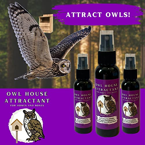 Owl Attractant - Bait Lure for Owl Houses and Boxes - 2oz Spray Bottle - Research-Backed All Natural Pheromone and Scent Mimicking Formula Blend - Made in The USA