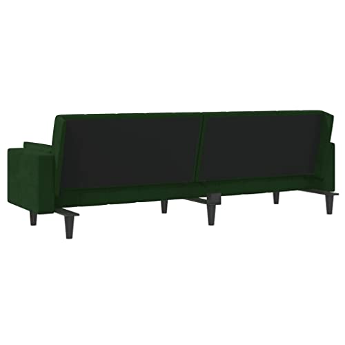 RMPOOML Modern Sofa, Home Sofa Seating, Outdo or Patio Sofa, 2-Seater Sofa Bed with Two Pillows Dark Green Velvet for Living Room, Bedroom, Office, Apartment