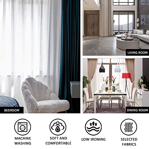 Guibaf Ivory Velvet Curtains 84 inches Long Grommet Soft Curtains for Bedroom Cream Light Blocking Thermal Insulation Drapes Set of 2 Panels 38”x 84”