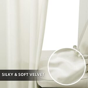 Guibaf Ivory Velvet Curtains 84 inches Long Grommet Soft Curtains for Bedroom Cream Light Blocking Thermal Insulation Drapes Set of 2 Panels 38”x 84”