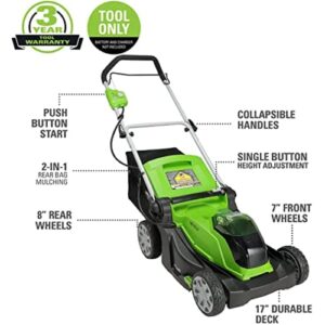 40V 17 inch Cordless Lawn Mower,Tool Only, MO40B01