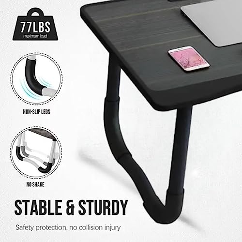 Foldable Laptop Desk for Bed, Laptop Bed Tray Table, Lap Desk for Laptop, Laptop Stand, Laptop Bed Desk Tray, Portable Foldable Desk, Tray Table, Foldable Lap Desk Tray with Cup Holder and Drawer