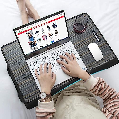 Foldable Laptop Desk for Bed, Laptop Bed Tray Table, Lap Desk for Laptop, Laptop Stand, Laptop Bed Desk Tray, Portable Foldable Desk, Tray Table, Foldable Lap Desk Tray with Cup Holder and Drawer