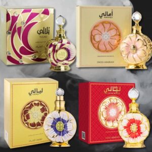 Swiss Arabian Amazing Collection Layali,Yulali,Amaali & Layali Rouge concentrated perfume oils 15ML (0.5Oz). (AMAZING COLLECTION)