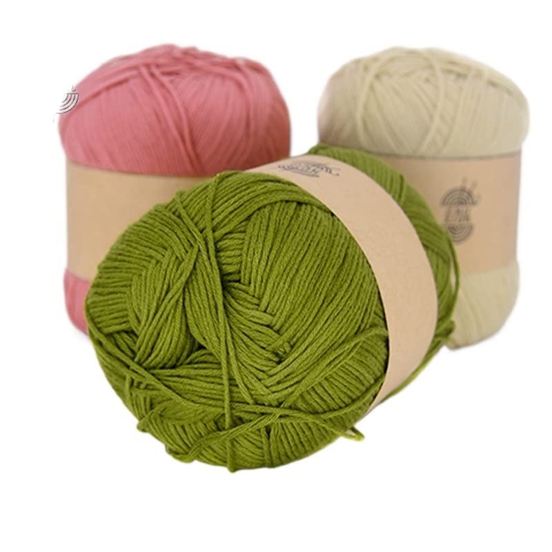 50g/Ball 100% Cotton Baby Yarn for Knitting Baby Sweaters Shoes Hats Yarn (Color : 03)