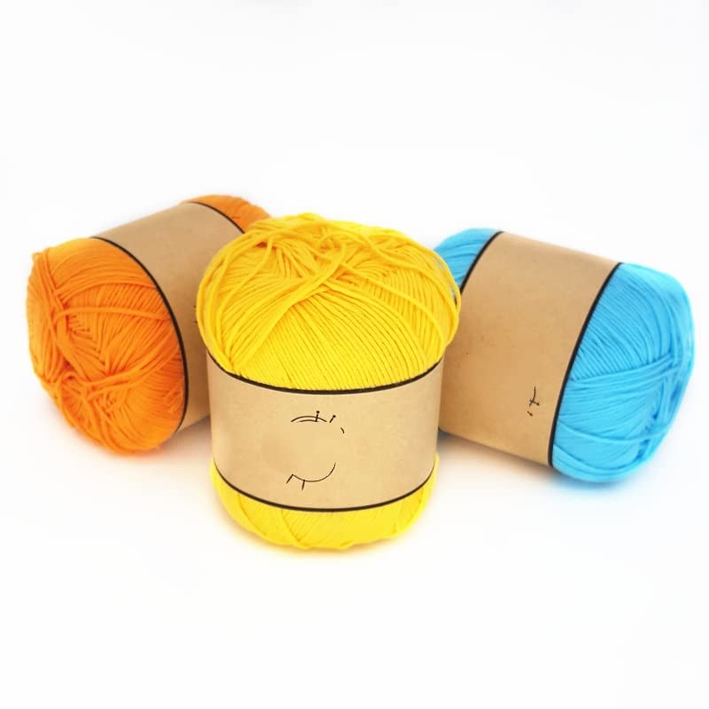 50g/Ball 100% Cotton Baby Yarn for Knitting Baby Sweaters Shoes Hats Yarn (Color : 03)