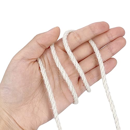 Leecogo 4.5mm Jute Rope 100 Feet Natural Craft Rope Twine String Perfect for Home Gardening Macrame Arts Crafts DIY Cat Scratching Post Replacement Repairing Recovering Cats Toy Making,White