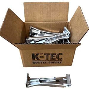 K-TEC- 5 Inch Gutter Hangers (10 Pack) Hidden Hanger with Quick Pre-Inserted Screw K-Style Rain Gutter Mounting Support Fastener Bracket for House.