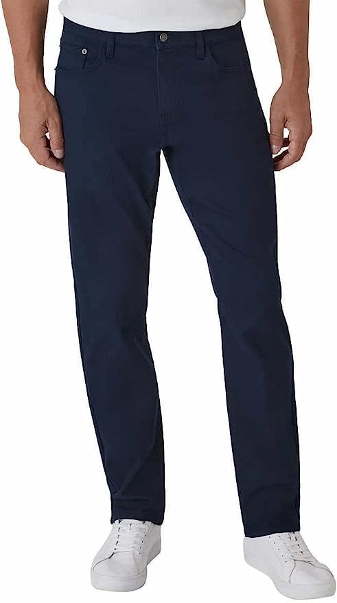 IZOD Mens Mid-Weight Comfort Stretch Knit Denim 5 Pocket Pant (as1, Waist_Inseam, Numeric_34, Numeric_32, Blue)