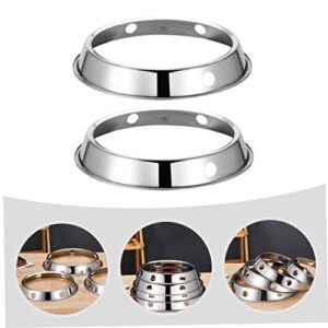 GANAZONO 2pcs Gas Stove Wok Ring Round Stand Stainless Steel Fry Pan Wok for Electric Stove Wok Support Rack Wok Support Stand Gas Stove Pot Rack Metal Rack for Pot Gas Stove Bracket Metal