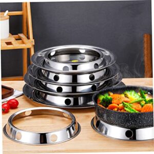 GANAZONO 2pcs Gas Stove Wok Ring Round Stand Stainless Steel Fry Pan Wok for Electric Stove Wok Support Rack Wok Support Stand Gas Stove Pot Rack Metal Rack for Pot Gas Stove Bracket Metal