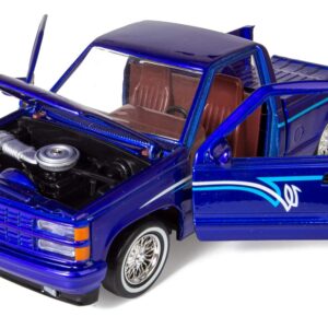 All Star Toys Motormax 1992 Chevy 454SS Pickup Lowrider Truck Candy Blue 1/24 Diecast Model Exclusive Get Low 79036