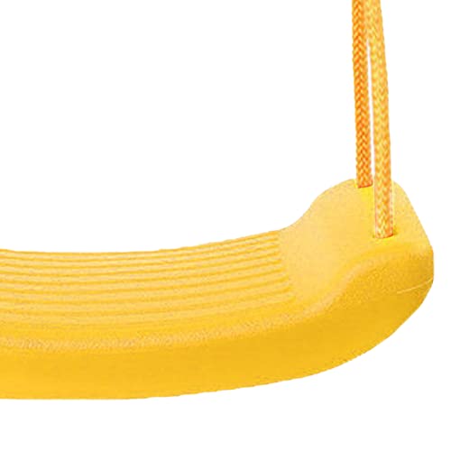 Swing Seat, Reusable Detachable Kid Outdoor Plastic Swing Seat, Kids Safety Playground Swing Seat Replacement, Anti Skid Buckle Adjustable Tear Resistant Rope Children Seat Swing for Park(Yellow)