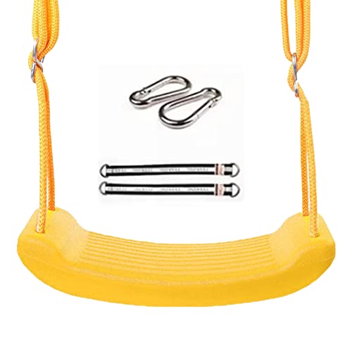 Swing Seat, Reusable Detachable Kid Outdoor Plastic Swing Seat, Kids Safety Playground Swing Seat Replacement, Anti Skid Buckle Adjustable Tear Resistant Rope Children Seat Swing for Park(Yellow)