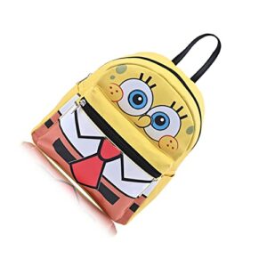 SpongeBob SquarePants Nickelodeon Leather Backpack - Girls, Boys, Teens, Adults - Officially Licensed Spongebob 10 Inch Allover Faux Leather Mini Backpack