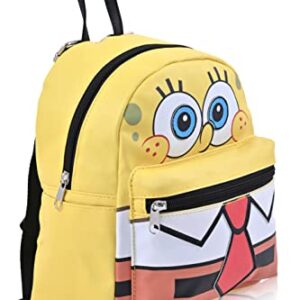 SpongeBob SquarePants Nickelodeon Leather Backpack - Girls, Boys, Teens, Adults - Officially Licensed Spongebob 10 Inch Allover Faux Leather Mini Backpack