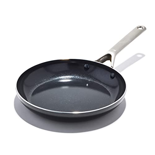 OXO Agility Series 10" Frying Pan Skillet, PFAS-Free Nonstick Lightweight Aluminum, Induction Base, Quick Even Heating, Stainless Steel Handles, Chip-Free Rims, Dishwasher & Oven Safe, Black