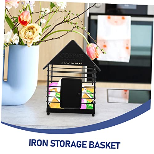 Cabilock Holder Syrup Coffee Desktop Arrangement Stand Tea Bag Box Coffee Condiment Organizer Iron Black Bread Supplies Office Sugar Bags Holder