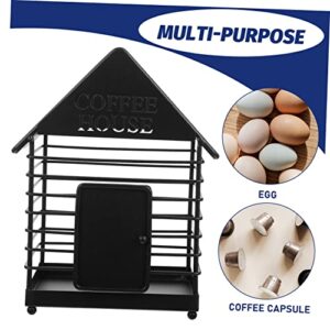 Cabilock Holder Syrup Coffee Desktop Arrangement Stand Tea Bag Box Coffee Condiment Organizer Iron Black Bread Supplies Office Sugar Bags Holder