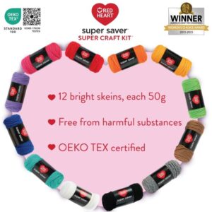 Red Heart Super Saver Super Yarn Craft Kit for Knitting, Crocheting, Crafts & Amigurumi Projects