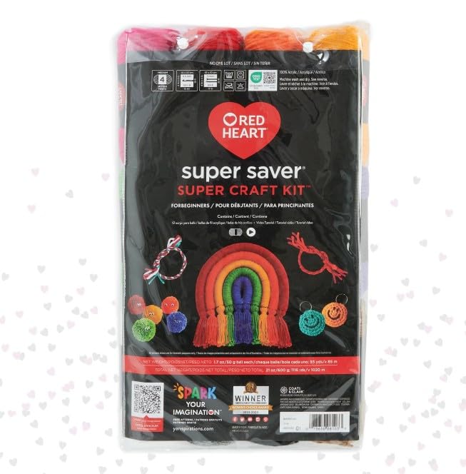 Red Heart Super Saver Super Yarn Craft Kit for Knitting, Crocheting, Crafts & Amigurumi Projects