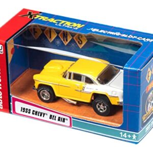 Auto World Xtraction 1955 Chevy Bel Air (Yellow/White) HO Slot Car