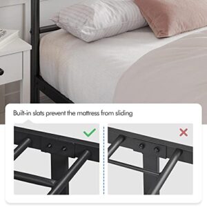 Yaheetech Queen Size Bed Frame Metal Platform Bed Mattress Foundation with Cloud-Inspired Design Headboard/Footboard/Ample Under Bed Storage/No Box Spring Needed/Queen Size Black