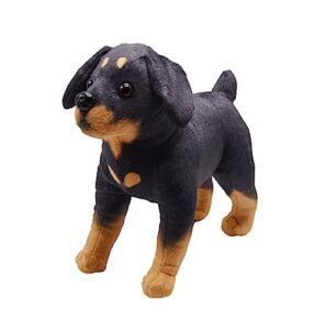 yonlit lifelike rottweiler dog stuffed animal simulated plush puppy toy doll super realistic black dogs act like real excellent gifts for kids birthday party dog collection 12 inches