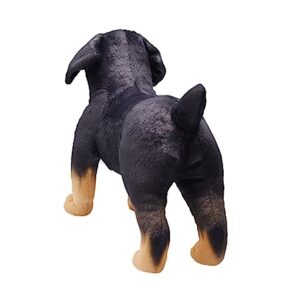 YONLIT Lifelike Rottweiler Dog Stuffed Animal Simulated Plush Puppy Toy Doll Super Realistic Black Dogs Act Like Real Excellent Gifts for Kids Birthday Party Dog Collection 12 Inches