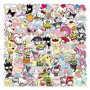 cute stickers kawaii stickers for kids, 100pcs anime stickers pack, dovipta vinyl waterproof stickers for water bottles laptop skateboard guitar decals, gift for teens, adults, party supplies (san 100)
