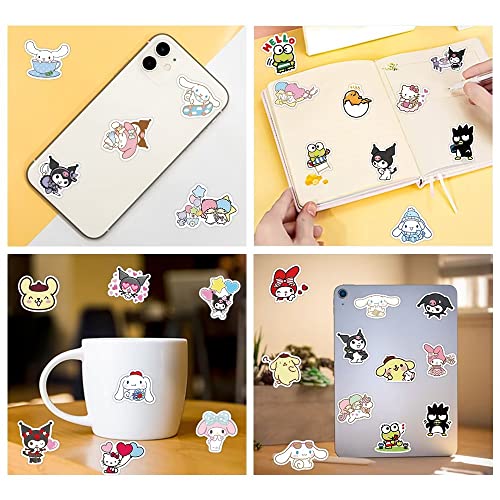 Cute Stickers Kawaii Stickers for Kids, 100PCS Anime Stickers Pack, Dovipta Vinyl Waterproof Stickers for Water Bottles Laptop Skateboard Guitar Decals, Gift for Teens, Adults, Party Supplies (San 100)