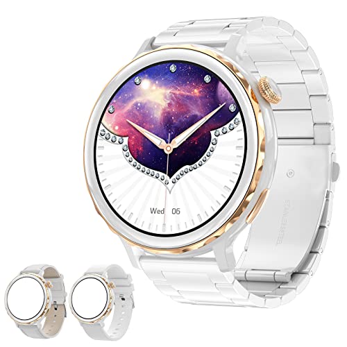 LogHog Smart Watches for Women Android iPhone Compatible Round Face2023 Small Phone Wrist Watch Fitness Tracker Waterproof for Ladies Men with Sleep Heart Rate Blood Pressure Oxygen Monitor