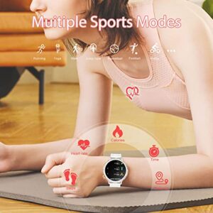 LogHog Smart Watches for Women Android iPhone Compatible Round Face2023 Small Phone Wrist Watch Fitness Tracker Waterproof for Ladies Men with Sleep Heart Rate Blood Pressure Oxygen Monitor