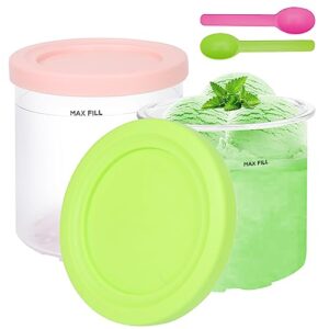 TERWOK Ice Cream Pints Containers - 2 Pack Ice Cream Containers and Lids Replacement for Ninja Creami Compatible with NC300, NC301, CN305A (2)