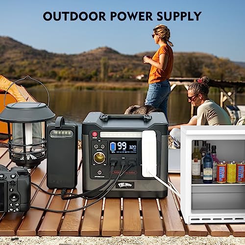 VOLT HERO Portable Power Station, 298wh Solar Generator with LiFePO4 Battery, 320W(Peak 640W) 8-Port Power Supply, 2 AC Outlets, 60W USB-C PD Output, LED light for Outdoor Camping/RVs