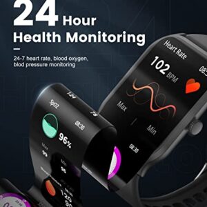 Smart Watch for Men Answer/Make Call,2"Touch Screen Fitness Tracker for iPhone Android with 100+ Sport Modes,Voice Assistant,Heart Rate Sleep Monitor,Waterproof Pedometer Activity Tracker Smartwatch