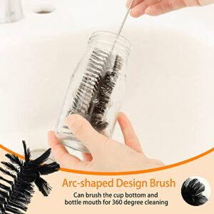 Bottle Cleaner Brush 10pcs,Straw Cleaner Brush Extra Long,Flexible Bottle Brush with Elbow Brush for Cleaning Straws,Cup Cover,Pipes,Keyboards and Hard to Reach Areas