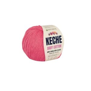 Keche Cotton Yarn, 60% Cotton 40% Acrylic Yarn, Soft Cotton Yarn for Crochet and Knitting, Amigurumi Yarn 1 Skein/Ball 1.76 Oz (50g) / 180 Yrds (165m) - Pink