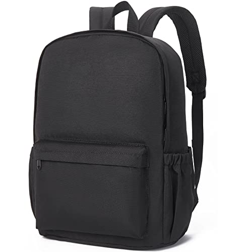 Telena School Backpack for Boys Classic Middle High School Backpack Bookbag for Teen Girls Boys Kids, Black