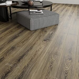 Stickyart 18-Piece Oak Wood Vinyl Flooring Peel and Stick Waterproof Flooring for Bathroom Kitchen 6"x36" Self Adhesive Wood Vinyl Floor Tiles for Living Room Laundry Removable Light Brown