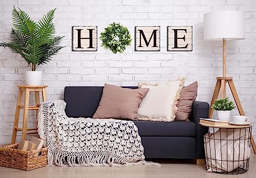 Farmhouse Wall Decor Room Decor Wood Home Sign with Artificial Eucalyptus for O, Rustic Hanging Wooden Sign with Letters Decorative Home Decor Clearance Living Room Decor