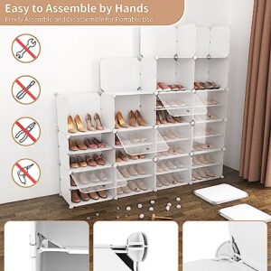 ROJASOP Shoe Storage Cabinet, 12-Tier Shoe Organizer 96 Pairs Extra Large Plastic Shoe Rack with Covers Portable Shoe Rack Organizer with Doors Big Shoe Rack for Closet Entryway Bedroom