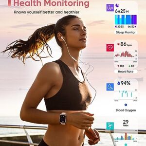 Fitpolo Smart Watch for Women, 1.8" Fitness Watch with Alexa, 100+ Sports Activity Trackers for Android iPhone(Answer/Make Call), Womens Smart Watches with Heart Rate Sleep SpO2 Monitor